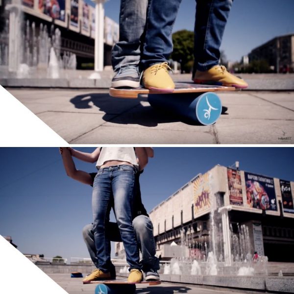 Wooden Balance Board Trainer with Roller