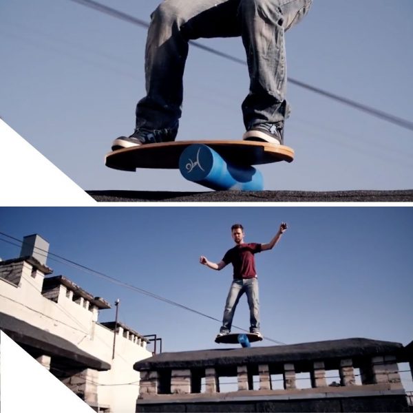 Wooden Balance Board Trainer with Roller