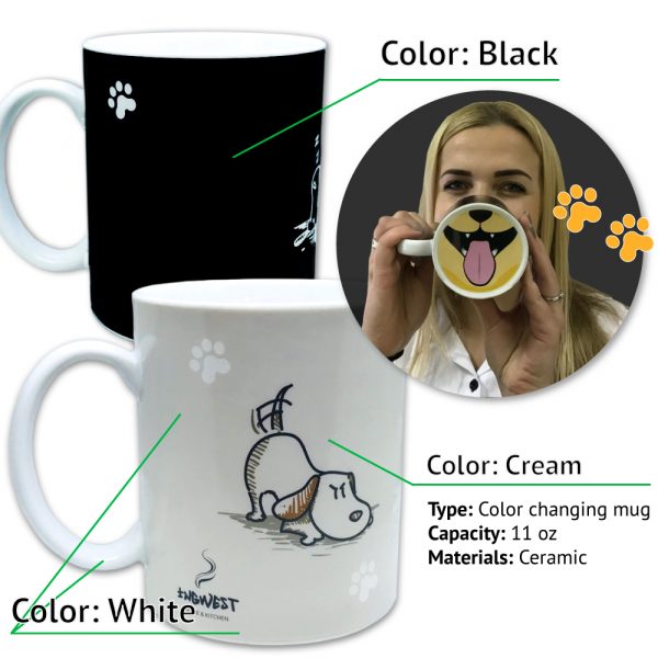 Morning Coffee Mug — Friendly Dog. 11 ounce. Changing Color Mug for you and your friend.