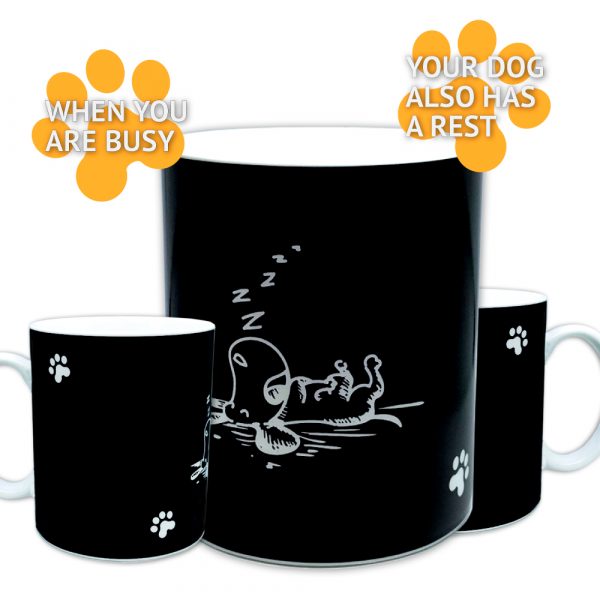 Morning Coffee Mug — Friendly Dog. 11 ounce. Changing Color Mug for you and your friend.