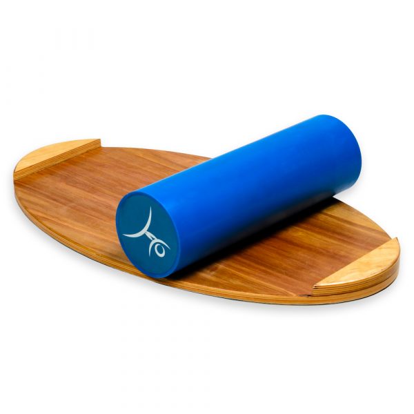 Wooden Balance Board Trainer with Roller. Island Design. 27.5 x 15.7 in