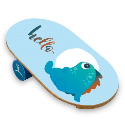Wooden Balance Board Trainer with Roller For Kids. Hello Design.