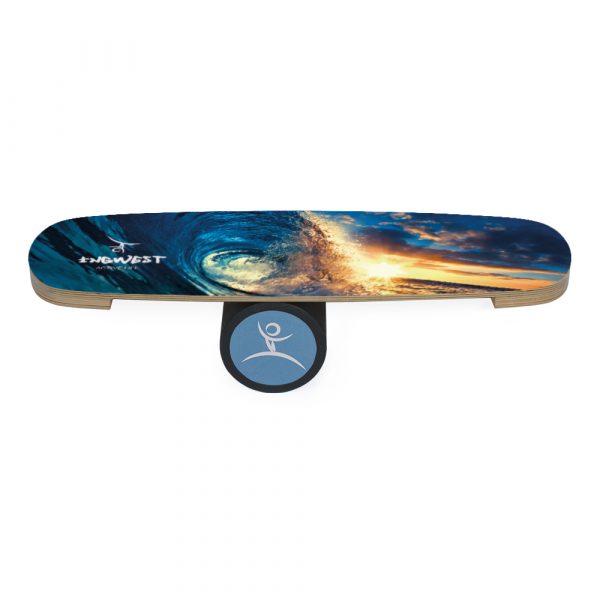 Wooden Balance Board Trainer with Rubberized Anti-Slip Roller. W.A.S. Design. 27.5 x 9.8 in.