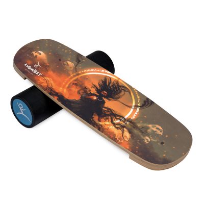 Wooden Balance Board Trainer with Rubberized Anti-Slip Roller. Lord Design. 27.5 x 9.8 in.