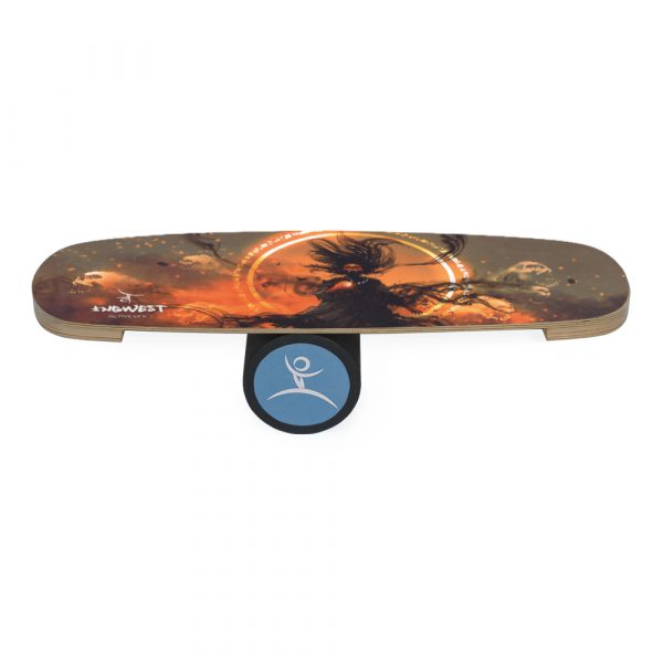 Wooden Balance Board Trainer with Rubberized Anti-Slip Roller. Lord Design. 27.5 x 9.8 in.